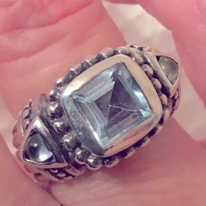 Sterling genuine blue topaz ring